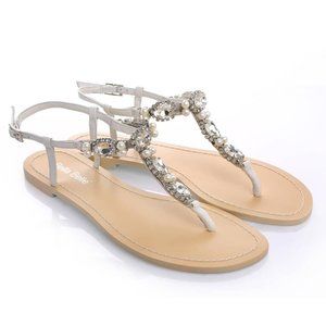 Bella Belle Size 8 Women's Ivory Pearl Wedding Sandals